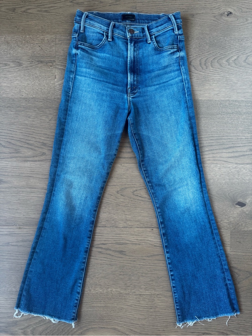 MOTHER Blue High-Rise Ankle Jeans